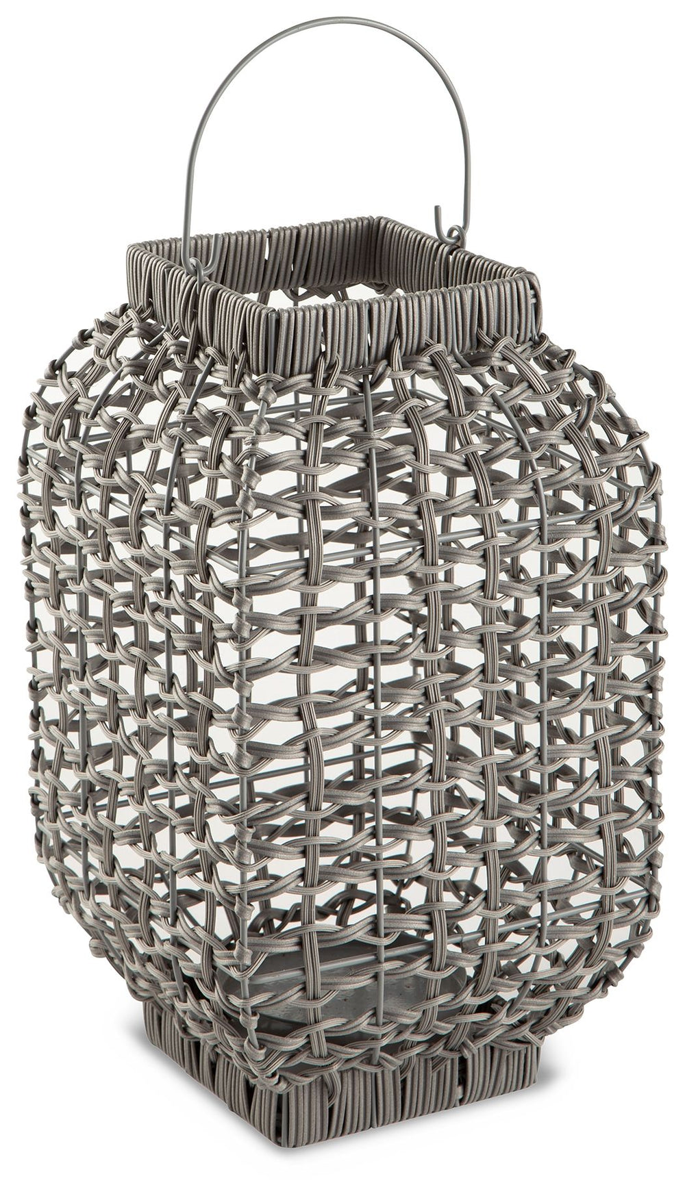 Complete the look of your restful retreat with this homey lantern. Its antiqued gray faux rattan filters the light of your candle (not included) to give a gentle glow to your space. When not in use, this chic indoor/outdoor piece rounds out your decor wit