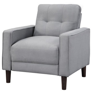 Bowen - Upholstered Track Arm Tufted Accent Chair - Gray