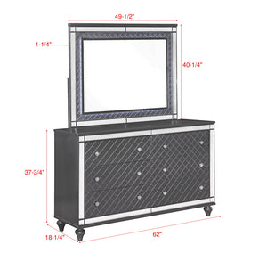 Refino - Dresser & Mirror - Gunmetal