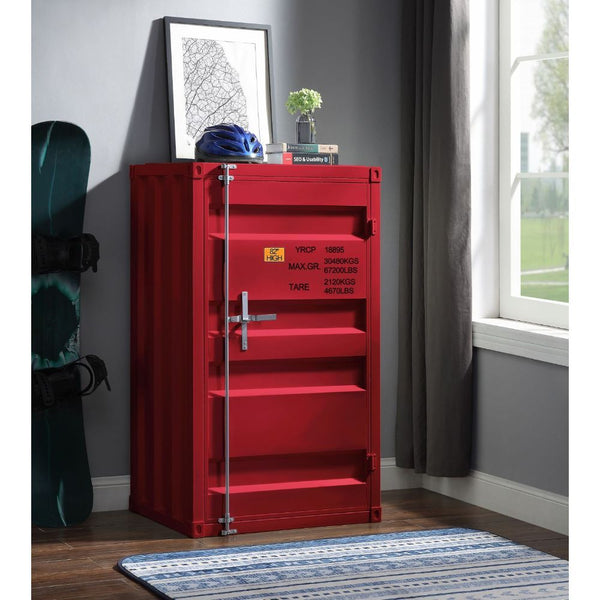 KD, Rectangular Chest Storage: 1 Metal Door (Inside: 5 Compartments w/4 Metal Shelves) Features: Metal Frame, Recessed Panels (Cargo Container Panels), Full-Length Container Lock (NO LEGS) CONSTRUCTION Metal Case: Iron Plate (40 x 40mm)<br/><br/><b>Produc