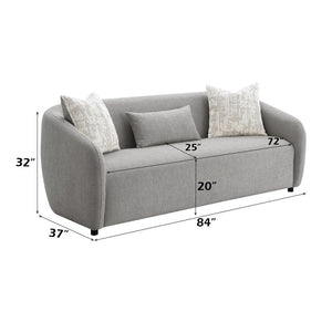Etienne - Sofa With 3 Pillows - Gray Linen