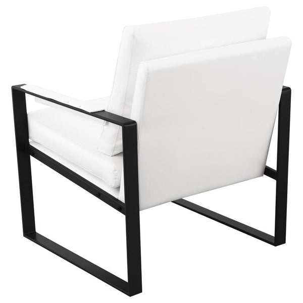 Rosalind - Upholstered Track Arm Accent Chair - White