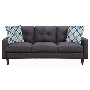  button-tufted seat backs add timeless style as well as comfort and 
