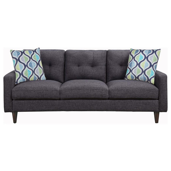  button-tufted seat backs add timeless style as well as comfort and 