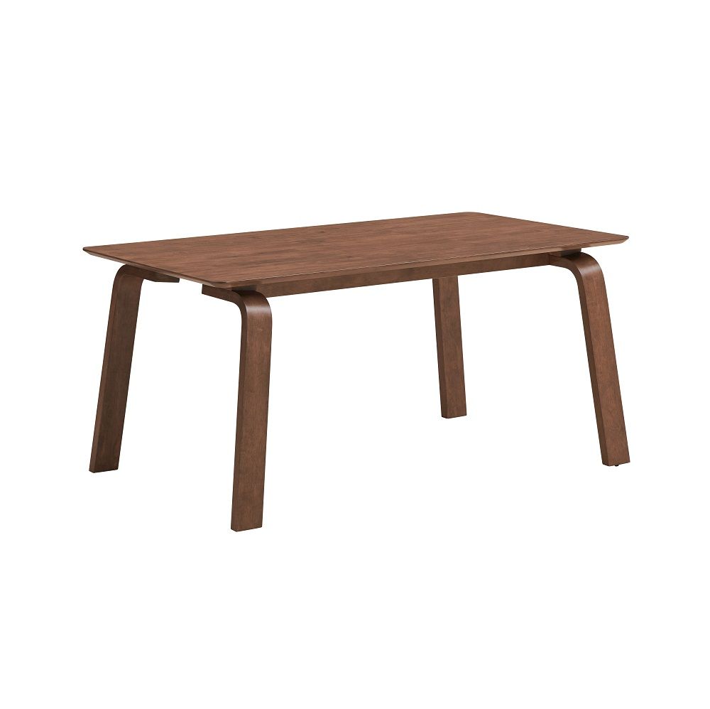 Fixed Table Top Bent Wood Legs Design Natural Finish Style