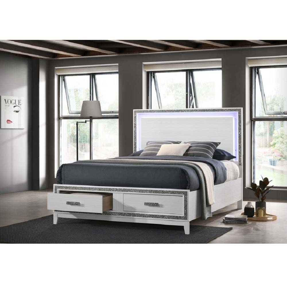 Haiden - Queen Bed With Storage - White