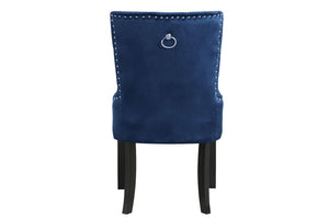 Varian II - Side Chair - Navy Velvet & Black & Sliver Finish