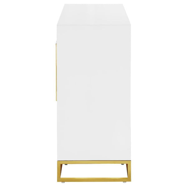 Elsa - 2 Door Wood Storage Accent Cabinet - White And Gold
