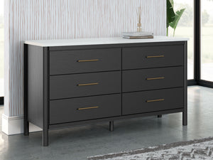  its replicated marble top beautifully contrasts a matte black finish. The versatile design suits all-neutral spaces or blends with your favorite 