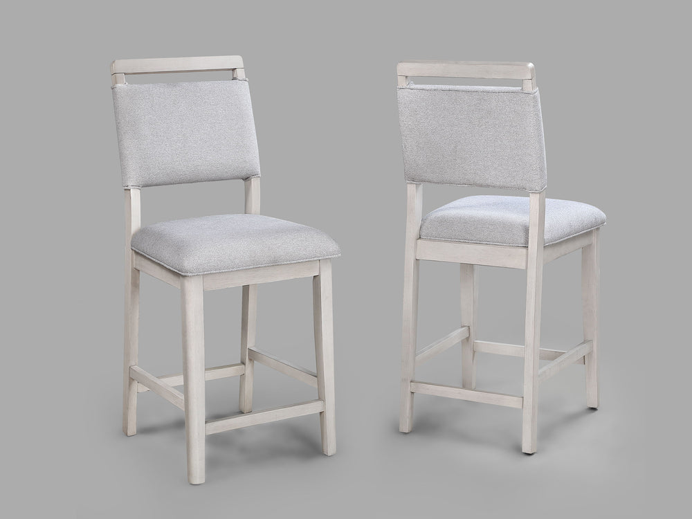 Elevate your dining experience with this stylish counter-height set, designed for both casual meals and lively gatherings. The round tabletop features a charming weathered finish, adding a touch of rustic elegance while maintaining a modern feel. The coor