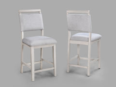 Elevate your dining experience with this stylish counter-height set, designed for both casual meals and lively gatherings. The round tabletop features a charming weathered finish, adding a touch of rustic elegance while maintaining a modern feel. The coor