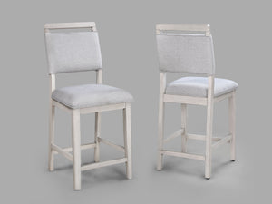 Elevate your dining experience with this stylish counter-height set, designed for both casual meals and lively gatherings. The round tabletop features a charming weathered finish, adding a touch of rustic elegance while maintaining a modern feel. The coor