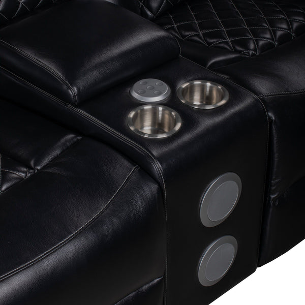 Orion II - RAF Console Loveseat With Power Footrest & Headrest - Black