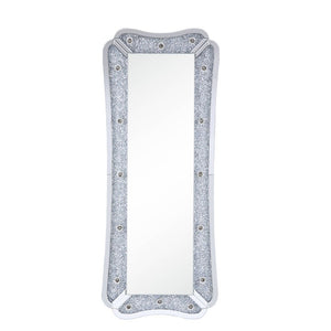 Noralie - Accent Floor Mirror - Beveled Mirrored Frame - Mirrored & Faux Diamonds - 26-"<br/><br/><b>Product Features</b><ul><li>Accent Floor Mirror</li><li>Hollywood Lighted Mirror (Bulb Not Included)</li><li>Rectangular Shape</li><li>Beveled Mirrored Fr