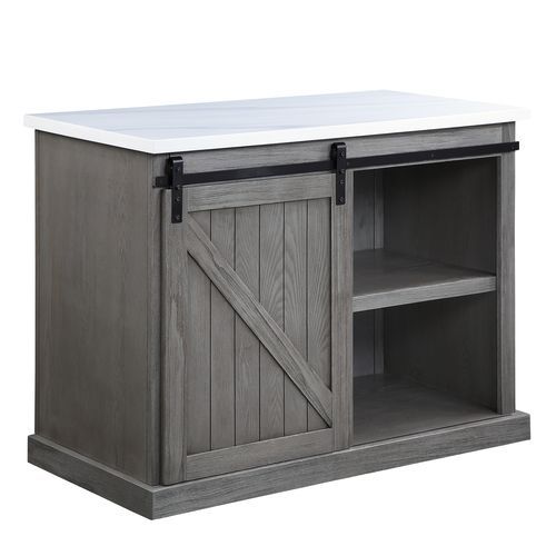 KDâ€§Sliding Barn Door Wood Frame Marble Top<br/><br/><b>Product Features</b><ul><li>KDâ€§Sliding Barn Door</li><li>Wood Frame</li><li>Marble Top</li><li>Case: 1Pc/1Ctn</li><li>Finish: Marble Top & Gray Finish</li><li>Style: Transitional</li><li>Materials
