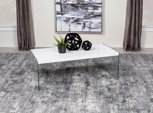  designed to blend sleek aesthetics with functionality. The engineered wood top showcases a white high-gloss finish