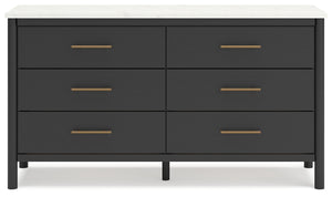 Cadmori - Black / White - Six Drawer Dresser