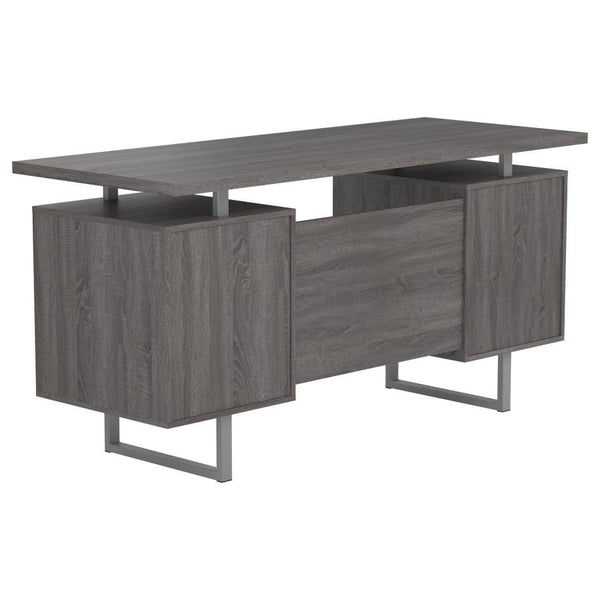 Lawtey - 2-Drawer Office Computer Desk - Weathered Gray
