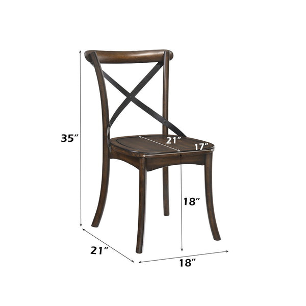 Kaelyn - Side Chair (Set of 2) - Dark Oak & Black