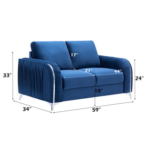 Wenona - Loveseat - Blue Velvet