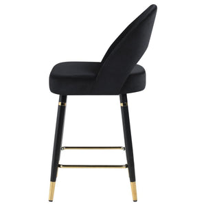 Lindsey - Velvet Upholstered Counter Chair (Set of 2) - Black