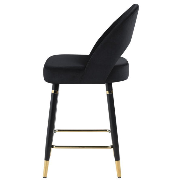 Lindsey - Velvet Upholstered Counter Chair (Set of 2) - Black