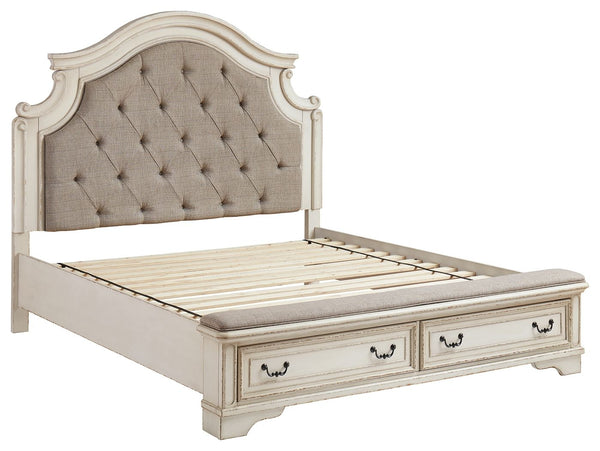 Realyn - White / Brown / Beige - California King Upholstered Bed