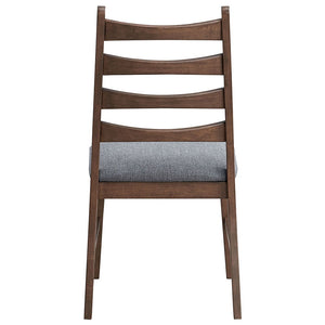 Mayah - Side Chair (Set of 2) - Dark Gray Linen & Walnut Finish