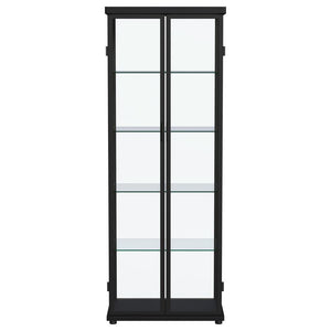 Aero - 4-Shelf Display Curio Cabinet With LED Lighting - Black