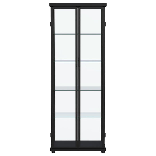 Aero - 4-Shelf Display Curio Cabinet With LED Lighting - Black