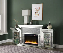 Put on display your treasured memories and family keepsakes on this Noralie LED fireplace. Featuring side shelving on the ends for displaying books and decor items. This fireplace is a complementary addition to refined living spaces and home offices style