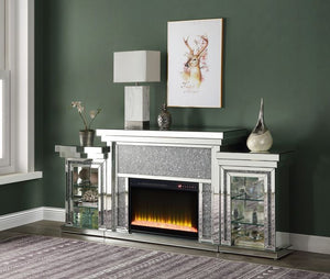 Put on display your treasured memories and family keepsakes on this Noralie LED fireplace. Featuring side shelving on the ends for displaying books and decor items. This fireplace is a complementary addition to refined living spaces and home offices style