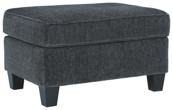If youâ€™re looking for a smokinâ€™ hot look priced to entice, youâ€™re sure to find this ottoman beautifully fits the bill. Covered in a smoke gray chenille upholstery loaded with plush texture, this less-is-more contemporary ottoman is one sensational s