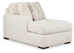 This left-arm facing corner chaise is made with polyester upholstery. Pairs with other items in the series to make a sectional.<br><br><b>Additional Dimensions</b><br><ul><li>Arm height: 27-"</li><li>Seat depth: 49-"</li><li>Seat height: 22-"</li><li>Top 