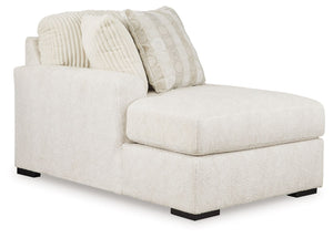 This left-arm facing corner chaise is made with polyester upholstery. Pairs with other items in the series to make a sectional.<br><br><b>Additional Dimensions</b><br><ul><li>Arm height: 27-"</li><li>Seat depth: 49-"</li><li>Seat height: 22-"</li><li>Top 