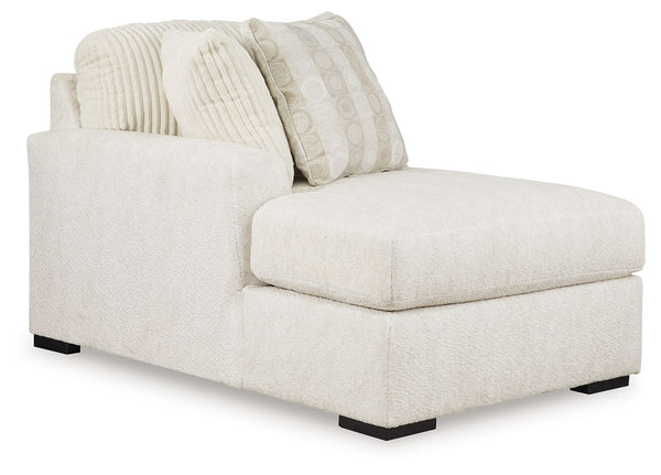 This left-arm facing corner chaise is made with polyester upholstery. Pairs with other items in the series to make a sectional.<br><br><b>Additional Dimensions</b><br><ul><li>Arm height: 27-"</li><li>Seat depth: 49-"</li><li>Seat height: 22-"</li><li>Top 