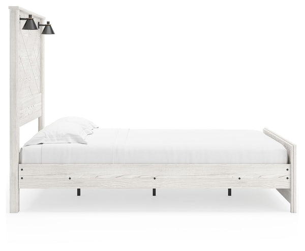 Gerridan - White - Queen Panel Bed with Sconces