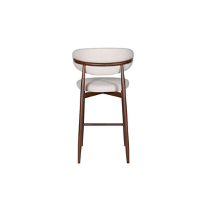 Royce - Counter Chair With Metal Frame (Set of 2) - Beige / Walnut