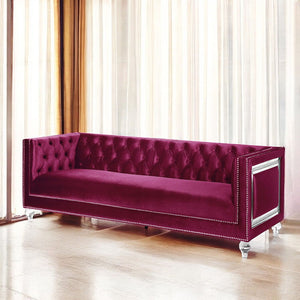 Heibero - Sofa - Burgundy Velvet