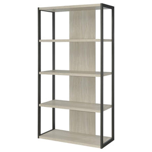 Loomis - 72## 4-Shelf Bookshelf - Whitewashed Gray
