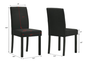 Resia - 5 Piece Dining Room Set - White / Black