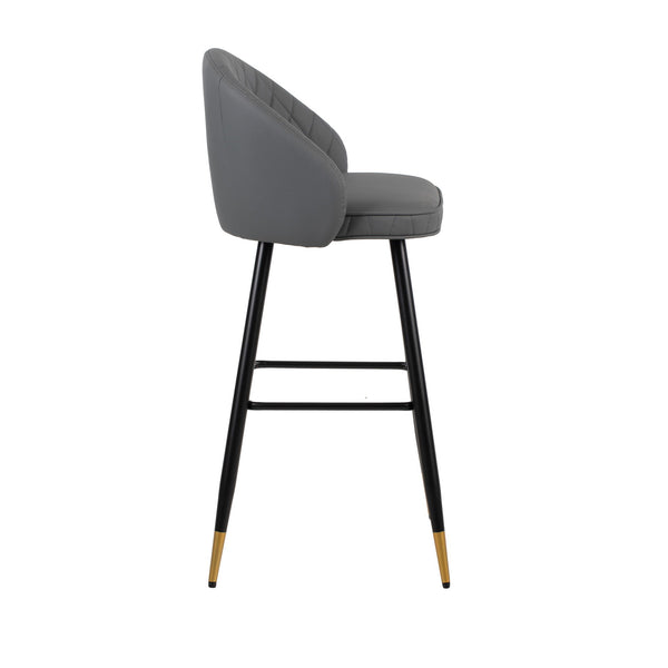Oliver - Vegan Leather Bar Chair (Set of 2) - Gray