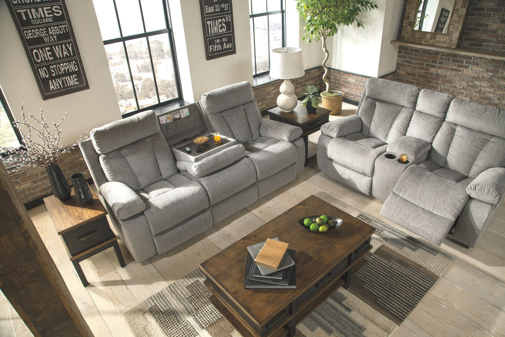 Your to-do list is complete, now itâ€™s time for ultimate relaxation. This reclining set is plush in all the right places, and will support you for longer than you can binge watch your favorite TV show. The neutral upholstery is ready for a patterned thro