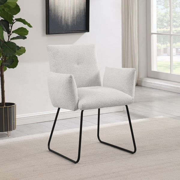  designed for both comfort and style. Upholstered in soft fabric