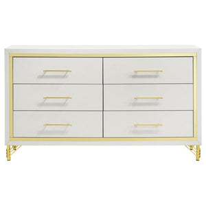 Lucia - 6-Drawer Dresser - White