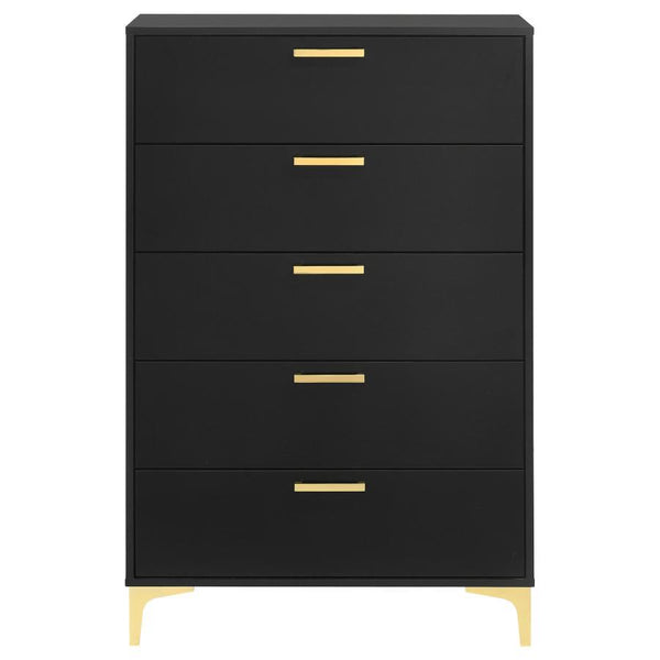  and much more in this modern glam chest. Space-saving and tall with a simple