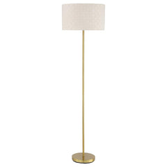An elegant addition to your living room or bedroom, the Ramiro floor lamp contributes to a tasteful interior design scheme. Versatile and simple at the same time, its pleasing palette complements any room design. This floor lamp features a gleaming gold f