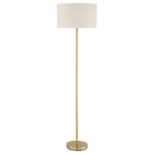 An elegant addition to your living room or bedroom, the Ramiro floor lamp contributes to a tasteful interior design scheme. Versatile and simple at the same time, its pleasing palette complements any room design. This floor lamp features a gleaming gold f