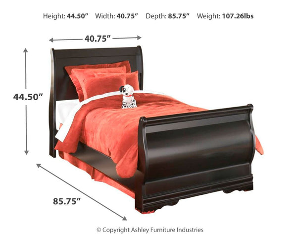 Huey Vineyard - Black - Twin Sleigh Bed