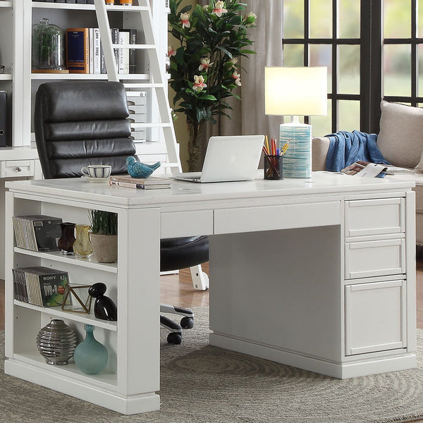 Catalina - 8 Piece Library Wall With Writing Desk - White